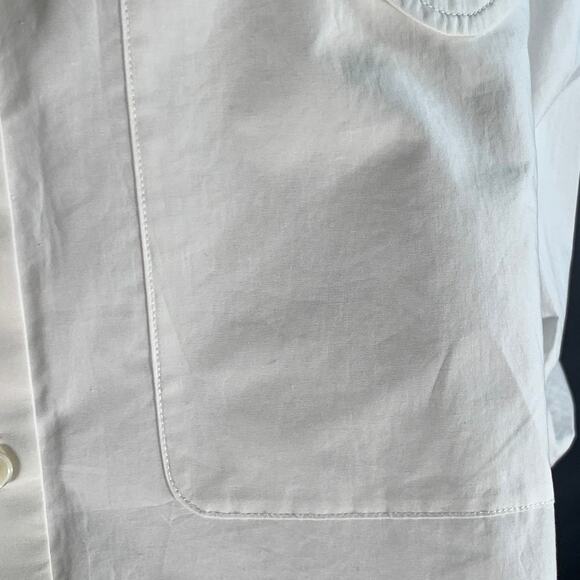 KHAITE Size XS White Cotton Oversized Two Pockets Blouse - Picture 5 of 9